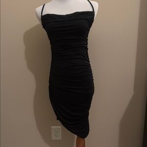 Elegant Black Ruched Dress